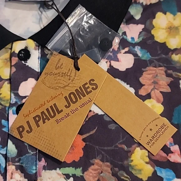 NWT PJ PAUL JONES Flower Polo Shirts - Picture 10 of 14